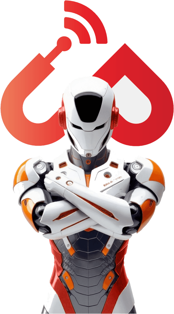 UpConnect Labs robot with logo mark